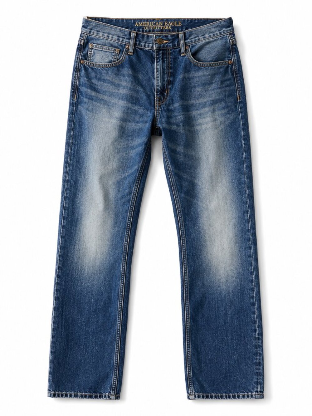 American Eagle Original Straight Y2K Vintage Wash Jeans Mens 34x34